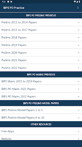 Android application IBPS PO Practice Papers screenshort