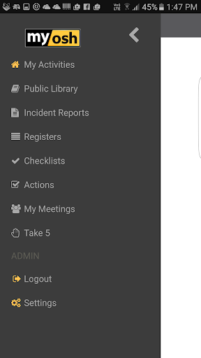 Android application myosh Safety Software screenshort