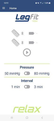 Android application ICU tech LegFit Relax screenshort