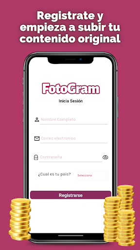Android application FotoGram earn money with posts screenshort