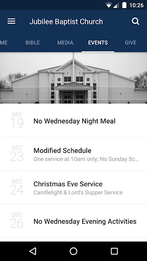 Jubilee Baptist Church Screen 2