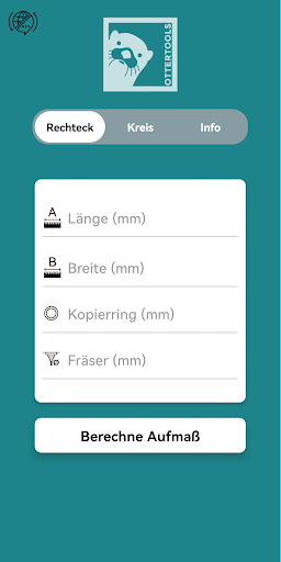 Android application Frässchablonen Aufmaßrechner screenshort