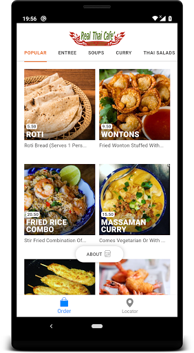 Android application Real Thai Cafe screenshort
