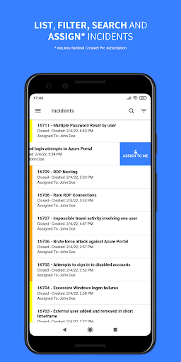 Android application Sentinel Connect screenshort