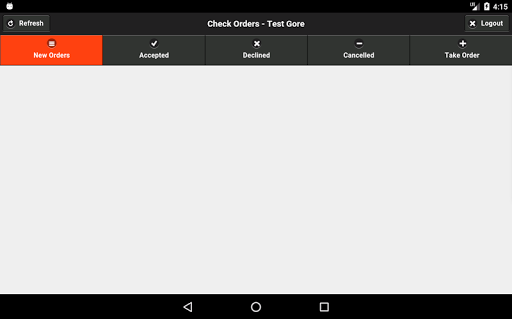 Dine In NZ Operator App Screen 2