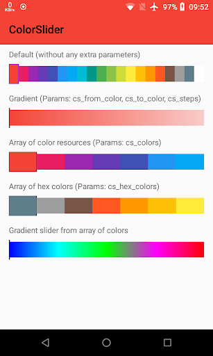 Android application ColorSlider View - Library screenshort