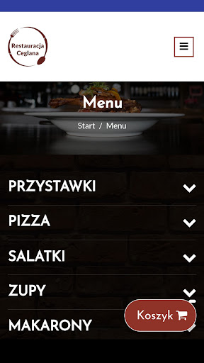 Android application Restauracja Ceglana screenshort
