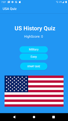 Android application USA History Quiz screenshort
