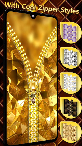Android application Gold Zipper Screen Lock screenshort