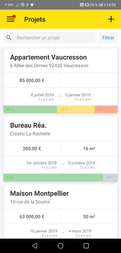 Android application Réa. screenshort
