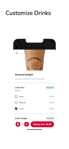 Screenshot of Statesman Coffee Company