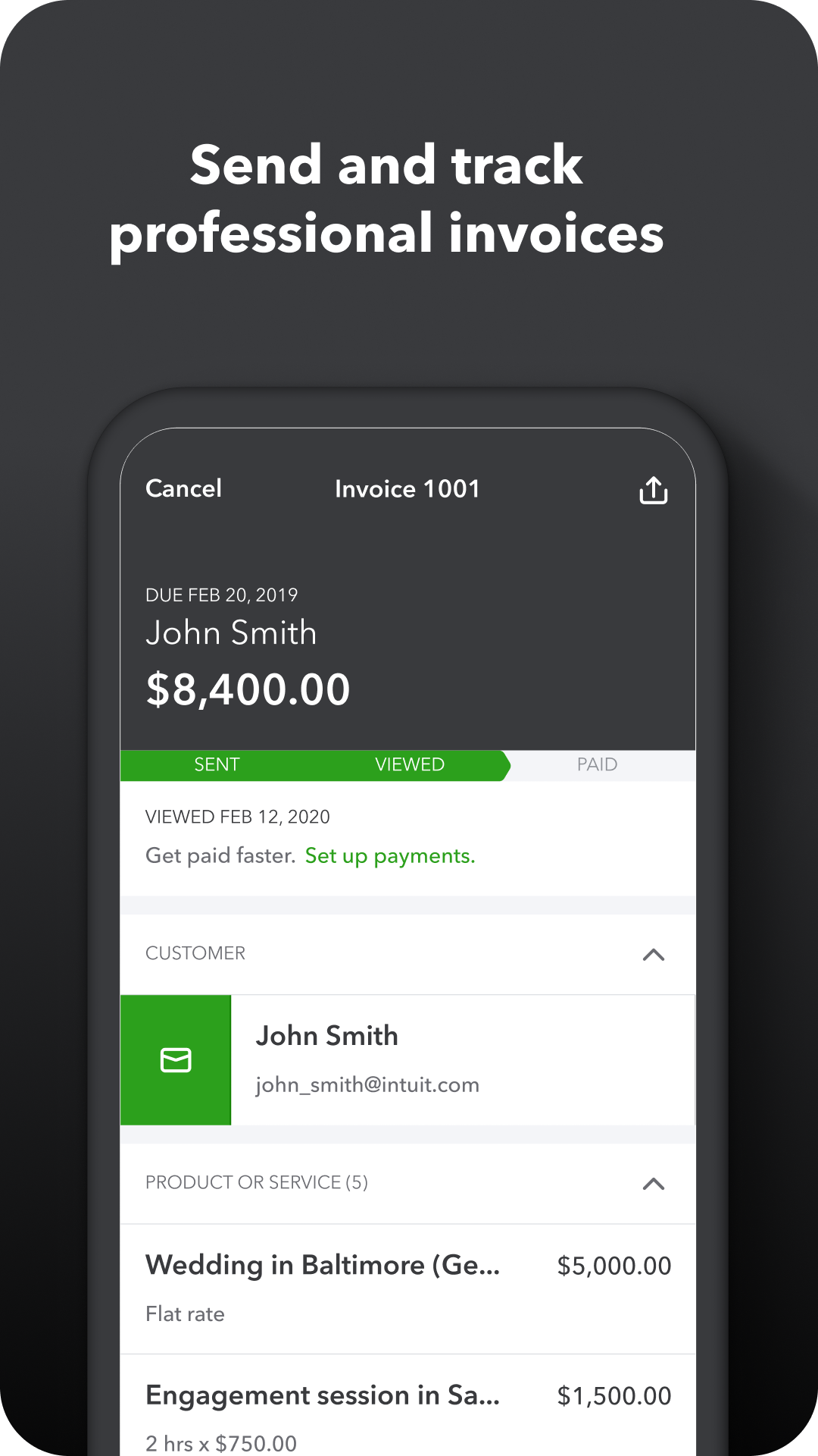 Android application QuickBooks Online Accounting, Invoicing & Expenses screenshort