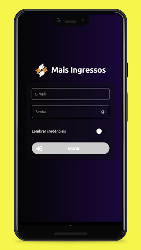 Android application Mais Ingressos Comissário screenshort