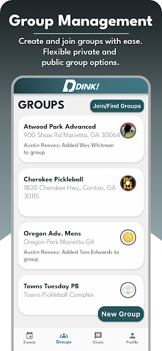 Android application Dink! Pickleball Round Robins screenshort