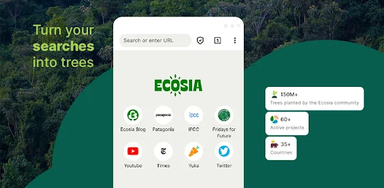 Ecosia: Browse to plant trees.