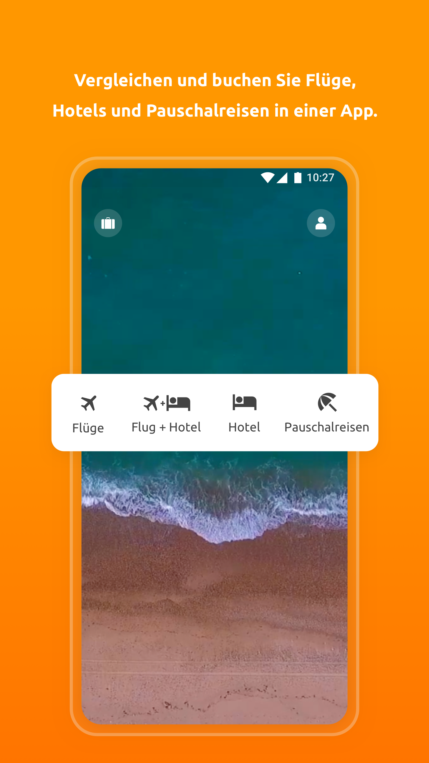 Android application weg.de -  Reisen buchen: Urlaub, Flüge & Hotels screenshort