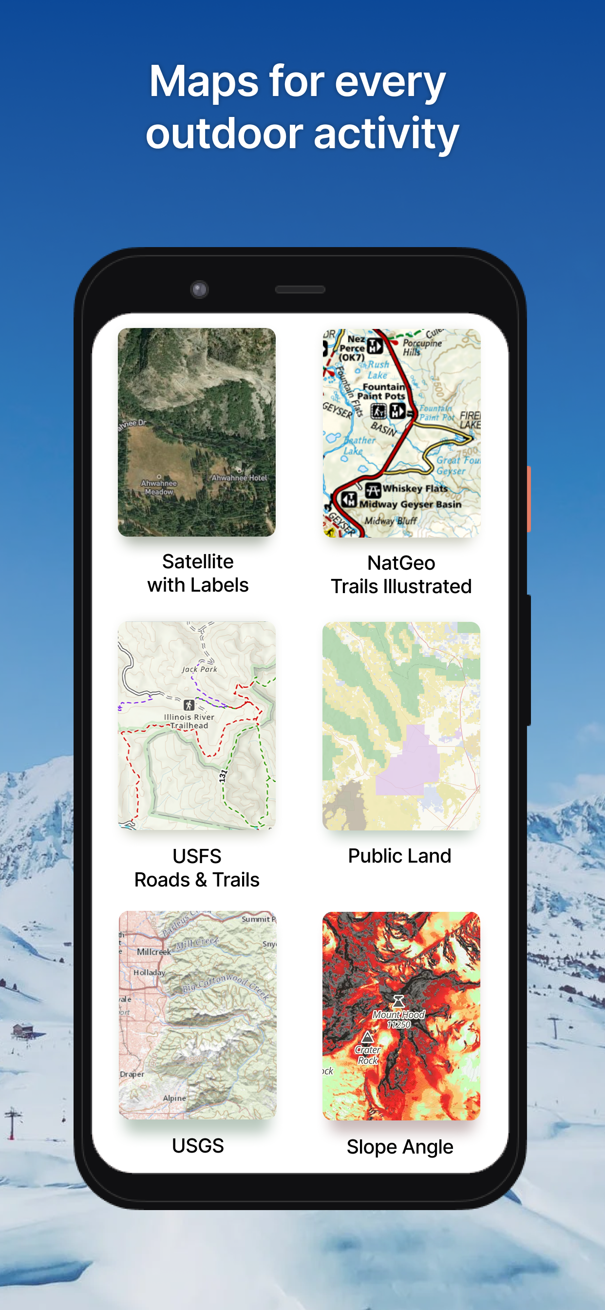 Android application Gaia GPS: Offroad Hiking Maps screenshort