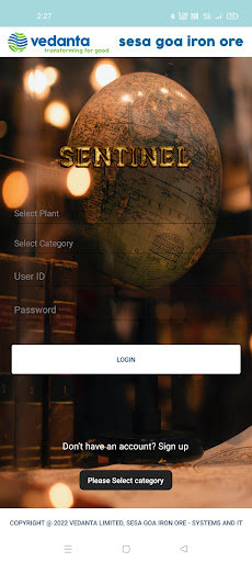 Android application Sentinel screenshort