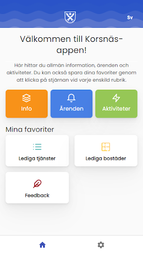 Android application Korsnäs-appen screenshort