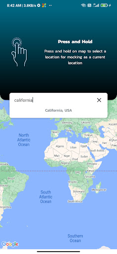 Android application Custom Location and Navigation screenshort