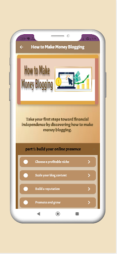 Android application How to Make Money Blogging screenshort