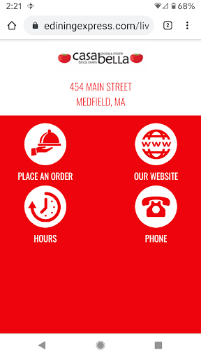 Android application Casa Bella Pizza screenshort