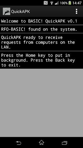 Android application BASIC! Quick APK (WiFi) screenshort