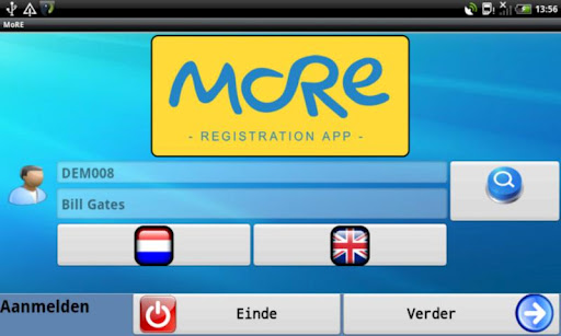 Android application MoRE Mobile Registration screenshort