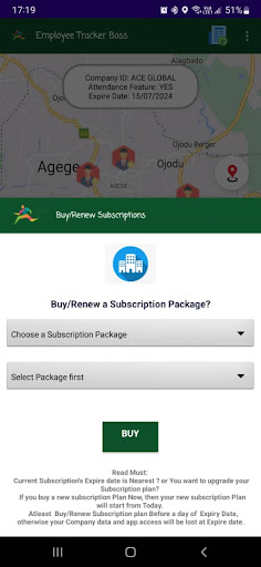Android application Employee Tracker - Boss screenshort
