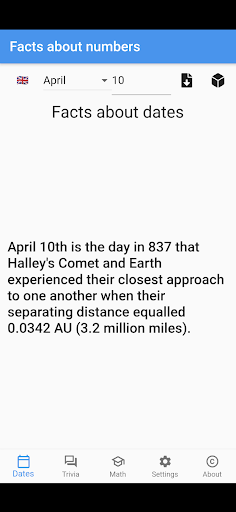 Android application Facts about numbers screenshort