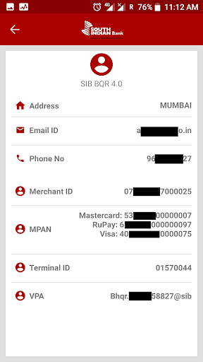 SIB Bharat QR Merchant App Screen 3
