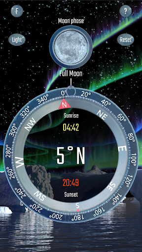 Android application Compass Free Blue screenshort