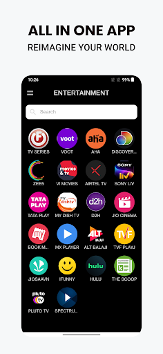 All Entertainment Apps In One Screen 2