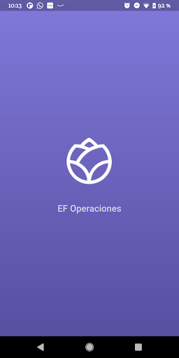 Android application EF Operaciones screenshort