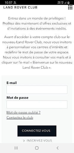 Android application Land Rover Club France screenshort