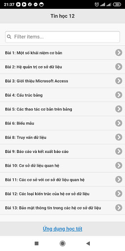 Android application Học tốt tin học 12 screenshort