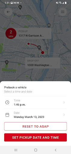 Screenshot of STLtaxi