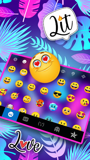 Tropical Leaf Keyboard Backgro Screen 3