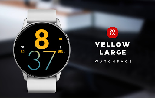 Yellow Large Watch Face screenshot 1
