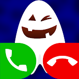 fake call with cute ghost game icon