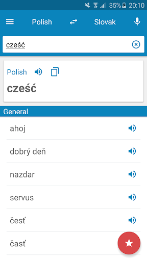 Android application Polish-Slovak Dictionary screenshort