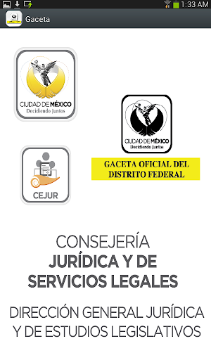 Android application CEJUR - Gaceta Oficial GDF screenshort