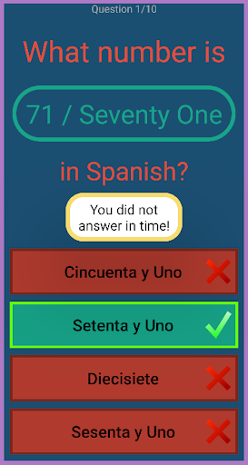 Spanish Number Game Screen 3