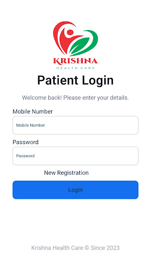 Krishna Health Patient Screen 2