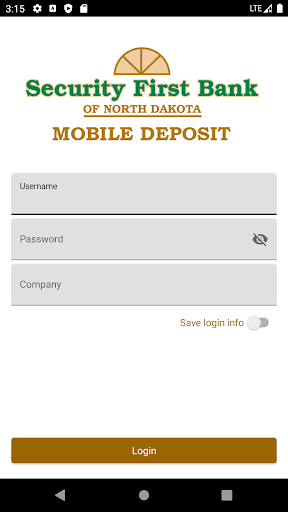 Android application Security First Bank mRDC screenshort