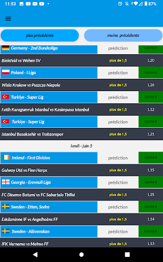 Plus de 1,5 prédiction Screen 3