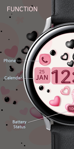 Black and Pink Love_Watchface Screen 2