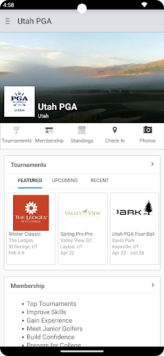 Android application Utah PGA screenshort