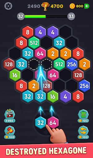 Merge Hexa Puzzle 3D 2048 Game Screen 2