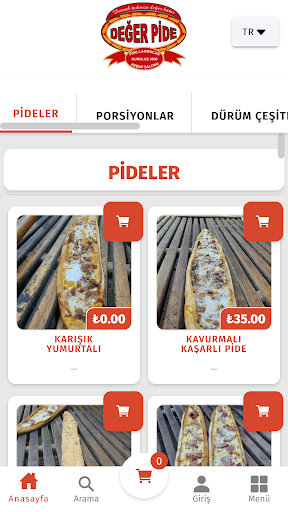 Android application Değer Pide screenshort